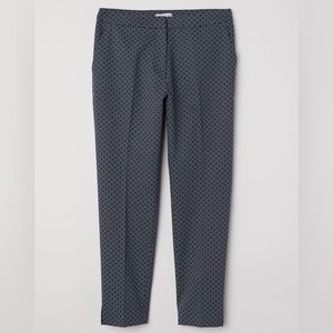 NWT H&M Ankle-length Dress Pants, Dark Blue & White Pattern, Women’s Size 4